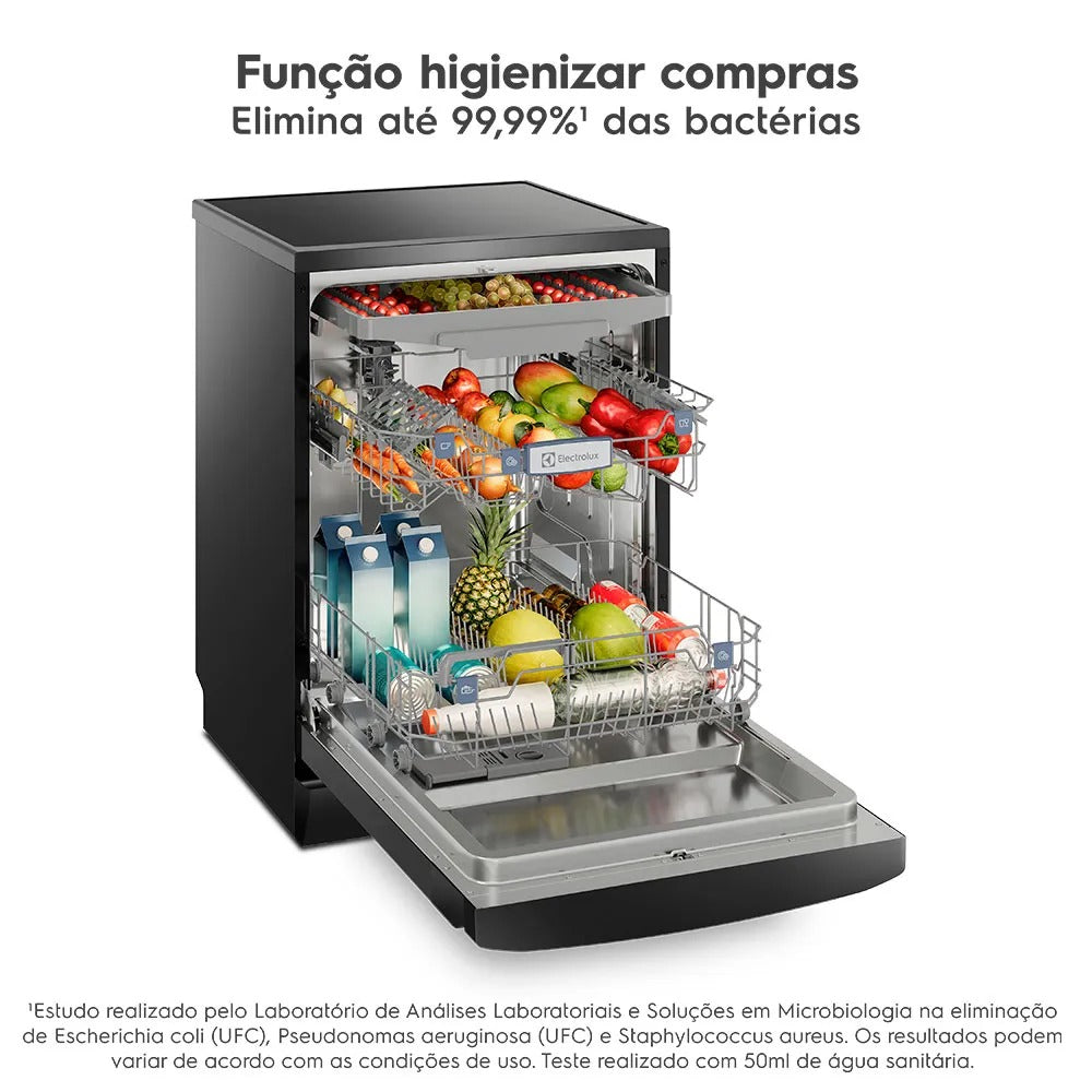 Lava-Louças Electrolux 14 Serviços Preta Experience com Função Higienizar Compras - LL14P